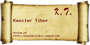 Keszler Tibor névjegykártya